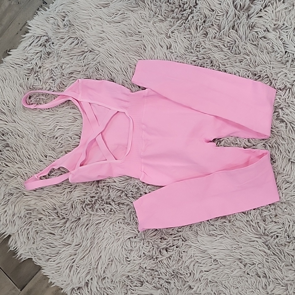 FREE People FP Movement Good Karma Onesie Tank Leotard Pink NEW! - Picture 4 of 7
